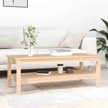 vidaXL Τραπεζάκι Σαλονιού Γκρι 110x50x40cm από Μασίφ Ξύλο Πεύκου 1 τεμ.