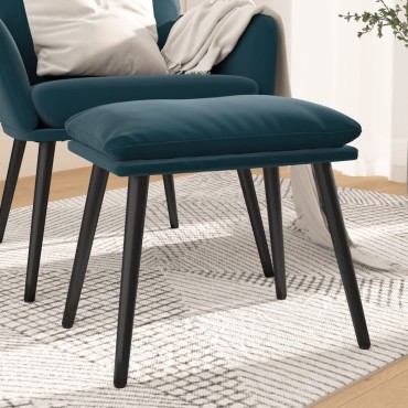 vidaXL Υποπόδιο Μπλε 45x29,5x35cm Βελούδινο 1 τεμ.
