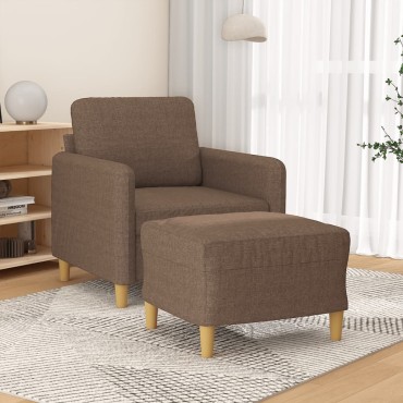 vidaXL Πολυθρόνα Καφέ Υφασμάτινη με Υποπόδιο 78x77x80cm 1 τεμ. Γωνιακός