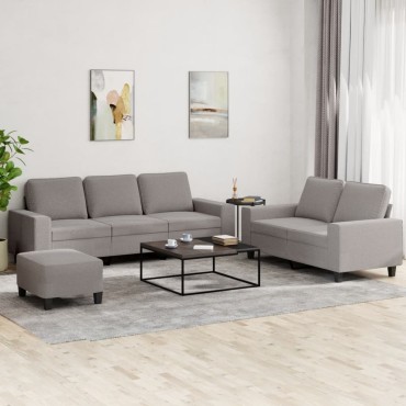 Σετ Σαλονιού 3 τεμ. Taupe Υφασμάτινο 154x77x80cm  Διθέσιος Τριθέσιος
