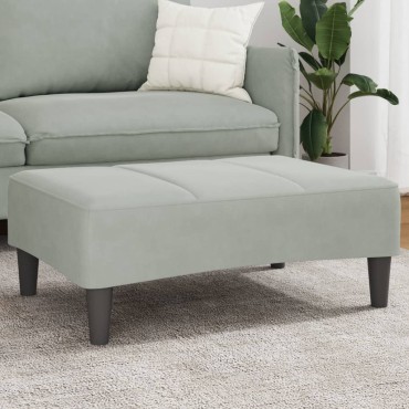 vidaXL Υποπόδιο Ανοιχτό Γκρι 77x55x31cm Βελούδινο 1 τεμ.