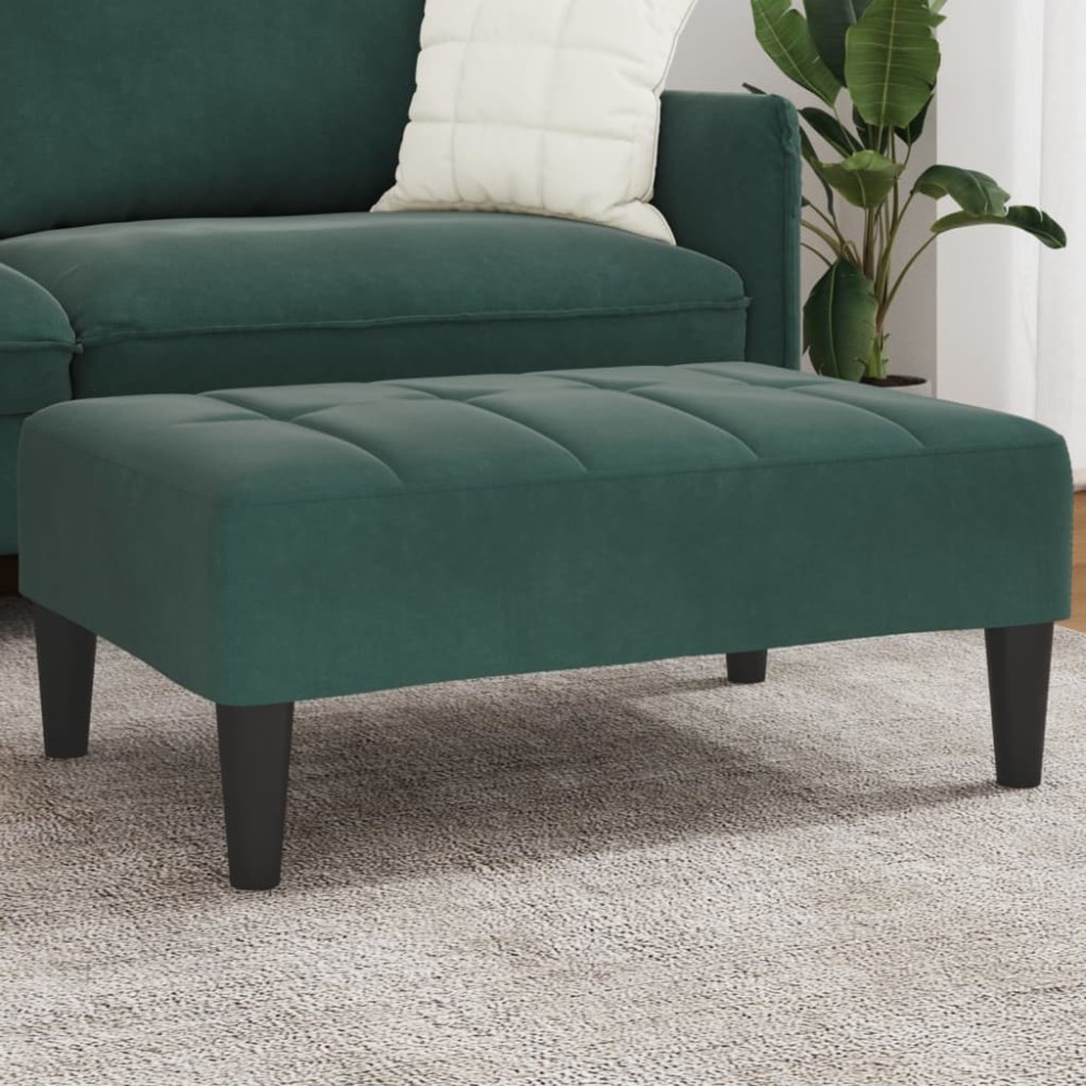 vidaXL Υποπόδιο Σκούρο Πράσινο 77x55x31cm Βελούδινο 1 τεμ.