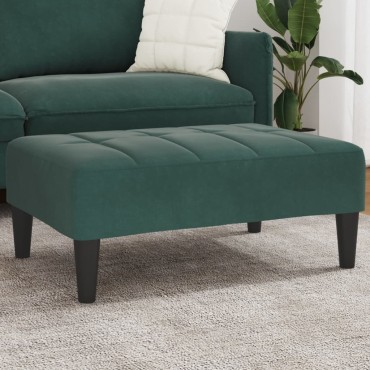 vidaXL Υποπόδιο Σκούρο Πράσινο 77x55x31cm Βελούδινο 1 τεμ.