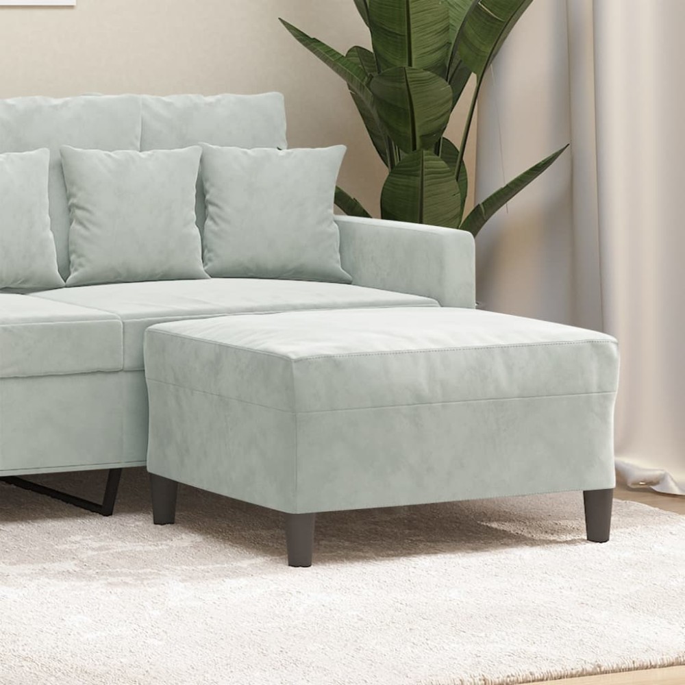 vidaXL Υποπόδιο Ανοιχτό Γκρι 70x55x 41cm Βελούδινο 1 τεμ.