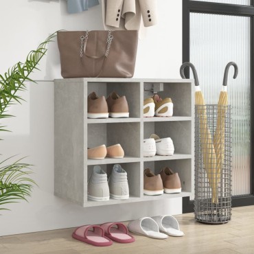 vidaXL Παπουτσοθήκη Γκρι σκυροδέματος 52,5x30x50cm 1 τεμ.
