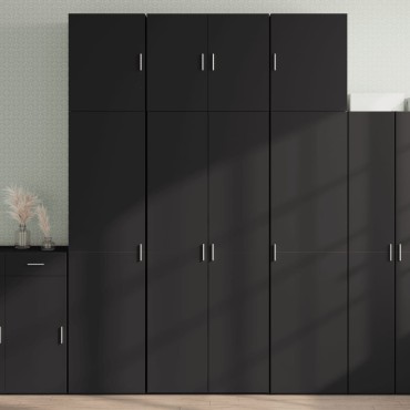 vidaXL Ντουλάπι Μαύρο 80x42,5x249cm από Επεξεργασμένο Ξύλο 1 τεμ.