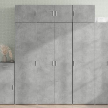 vidaXL Ντουλάπι Γκρι Σκυροδέματος 80x42,5x185cm Επεξεργασμένο Ξύλο 1 τεμ.