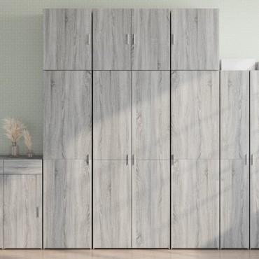 vidaXL Ντουλάπι Γκρι Sonoma 80x42,5x249cm από Επεξεργασμένο Ξύλο 1 τεμ.