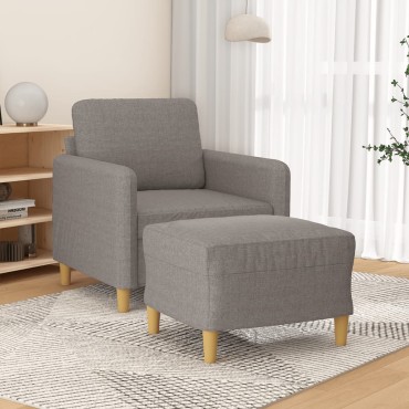 vidaXL Πολυθρόνα Taupe από Υφασμάτινη με Υποπόδιο 78x77x80cm 1 τεμ. Γωνιακός