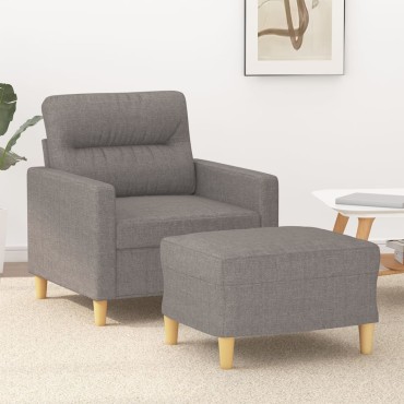vidaXL Πολυθρόνα Taupe από Υφασμάτινη με Υποπόδιο 78x77x80cm 1 τεμ. Γωνιακός