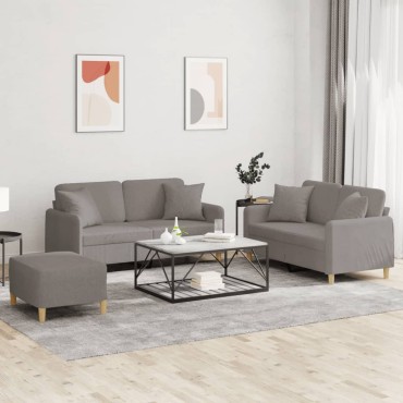 vidaXL Σετ Σαλονιού 3 τεμ. Taupe από Ύφασμα 70x55x41cm  Διθέσιος