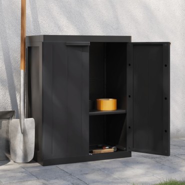vidaXL Ντουλάπι Αποθ. Εξ. Χώρου Μαύρο 65x37x85cm Πολυπροπυλένιο 1 τεμ.