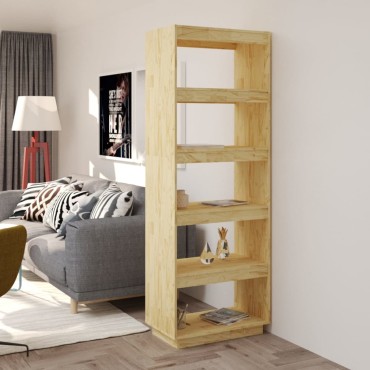 vidaXL Βιβλιοθήκη/Διαχωριστικό Χώρου 60x35x167cm Μασίφ Ξύλο Πεύκου 1 τεμ.