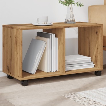 vidaXL Ντουλάπι Τροχήλατο Αρτισιανή Δρυς 72x33x42,5cm Επεξ. Ξύλο 1 τεμ.