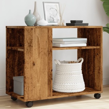 vidaXL Βοηθητικό Τραπέζι με Ρόδες 70x35x60cm Επεξεργ. Ξύλο 1 τεμ.