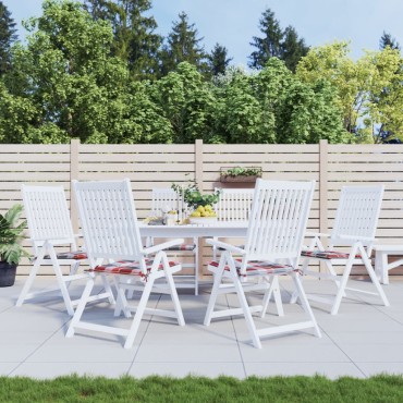 vidaXL Μαξιλάρια Καρέκλας 6τεμ Κόκκινο Καρό 50x50x3cm Ύφασμα Oxford