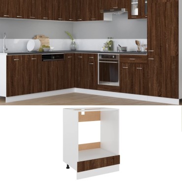 vidaXL Ντουλάπι Φούρνου Riga Καφέ Δρυς 60x46x81,5cm Επεξεργ. Ξύλο 1 τεμ.