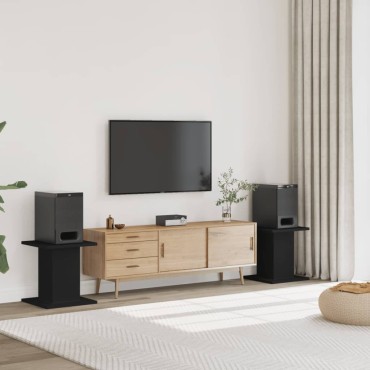 vidaXL Βάσεις Ηχείων 2 Τεμ. Μαύρες 30x30x40 εκ. Επεξ. Ξύλο