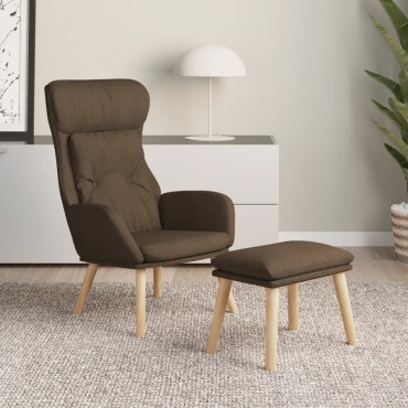 vidaXL Πολυθρόνα Relax Καφέ Υφασμάτινη με Υποπόδιο 70x77x94cm 1 τεμ.