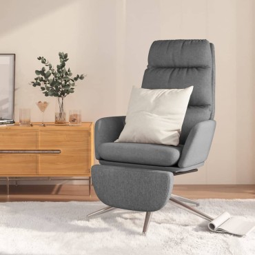 vidaXL Πολυθρόνα Relax Ανοιχτό Γκρι Υφασμάτινη με Υποπόδιο 70x77x98cm 1 τεμ.
