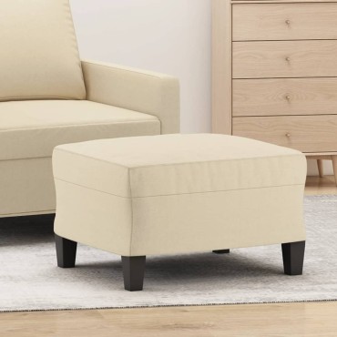 vidaXL Υποπόδιο Κρεμ 60x50x41cm Υφασμάτινο 1 τεμ.