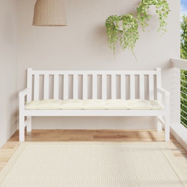 vidaXL Μαξιλάρι Πάγκου Κήπου Κρεμ 180x50x7cm Ύφασμα Oxford