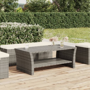 vidaXL Τραπεζάκι Σαλονιού Γκρι 100x50x40cm από Συνθετικό Ρατάν 1 τεμ.