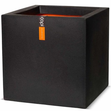 Capi Γλάστρα Urban Smooth Τετράγωνη Μαύρη 40 x 40 x 40 εκ. KBL903