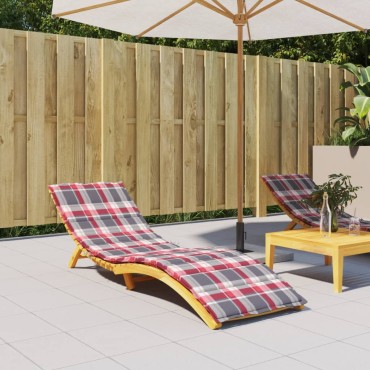 vidaXL Μαξιλάρι Ξαπλώστρας Κόκκινο Καρό 200x70x3cm από Ύφασμα Oxford