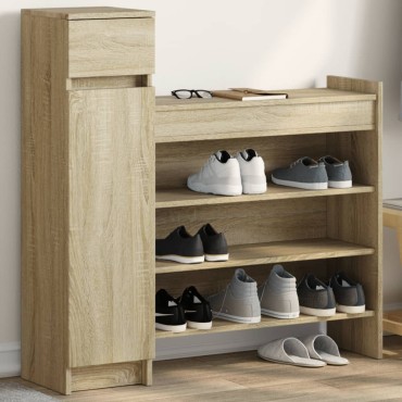 vidaXL Παπουτσοθήκη Sonoma Δρυς 100,5x28x100cm από Επεξεργασμένο Ξύλο