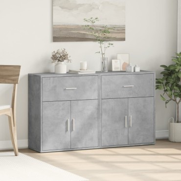vidaXL Βοηθητικά Ντουλάπια 2 τεμ. Γκρι Σκυρ. 60x31x70cm Επεξεργ. Ξύλο