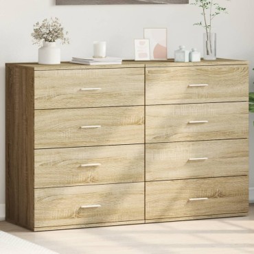 vidaXL Βοηθητικά Ντουλάπια 2 τεμ. Sonoma Δρυς 60x39x80cm Επεξεργ. Ξύλο