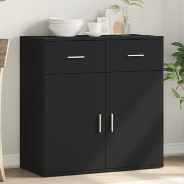 vidaXL Ραφιέρα Μαύρη 79x38x80cm από Επεξεργασμένο Ξύλο 1 τεμ.