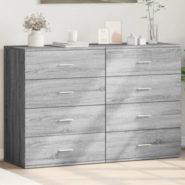 vidaXL Βοηθητικά Ντουλάπια 2 τεμ. Γκρι Sonoma 60x39x80cm Επεξεργ. Ξύλο