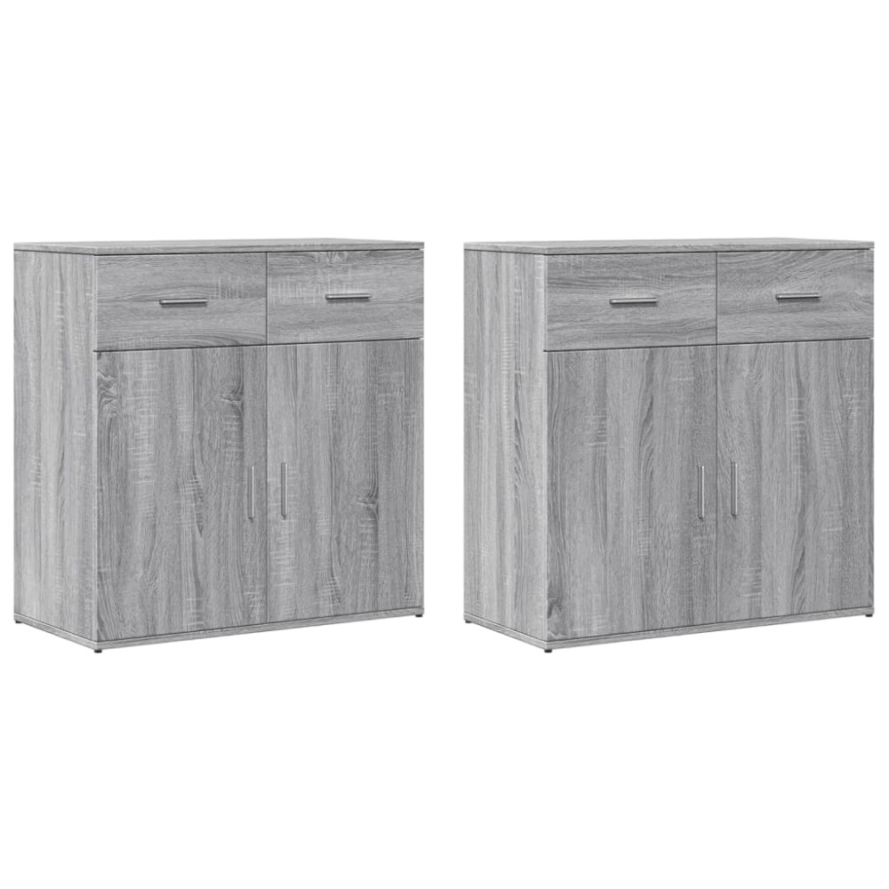vidaXL Βοηθητικά Ντουλάπια 2 τεμ. Γκρι Sonoma 79x38x80cm Επεξ. Ξύλο