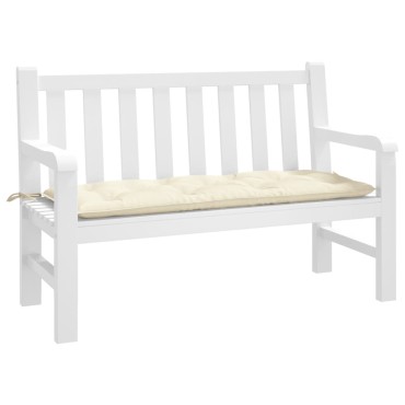 vidaXL Μαξιλάρι Πάγκου Κήπου Κρεμ 120x50x7cm Ύφασμα Oxford