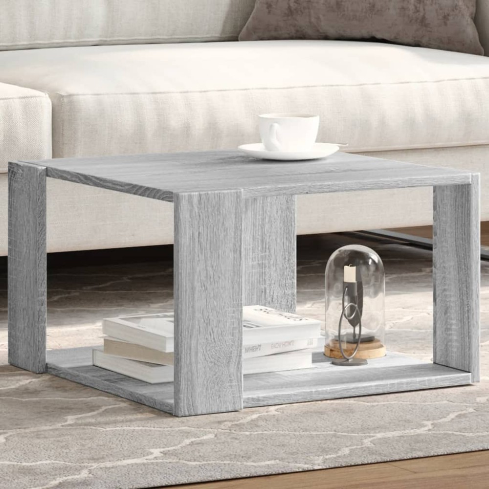vidaXL Τραπεζάκι Σαλονιού Γκρι Sonoma 51,5x51,5x30cm Επεξ. Ξύλο 1 τεμ.
