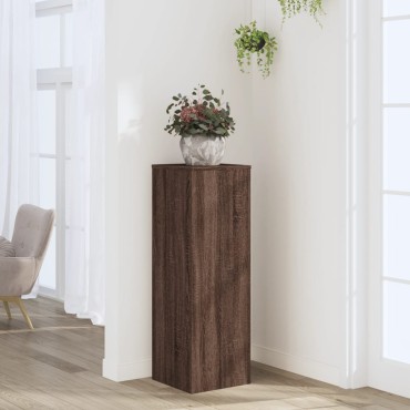 vidaXL Βάσεις Φυτών Καφέ Δρυς 33x33x100 εκ. Επεξεργασμένο Ξύλο