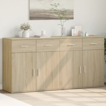 vidaXL Βοηθητικά Ντουλάπια 2 τεμ. Sonoma Δρυς 79x38x80cm Επεξ. Ξύλο
