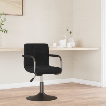 vidaXL Σκαμπό Μπαρ Μαύρο Βελούδινο 48x47x(71-85,5)cm 1 τεμ.