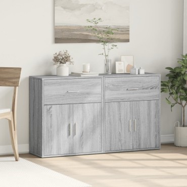 vidaXL Βοηθητικά Ντουλάπια 2 τεμ. Γκρι Sonoma 60x31x70cm Επεξ. Ξύλο