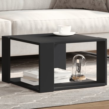 vidaXL Τραπεζάκι Σαλονιού Μαύρο 51,5x51,5x30cm Επεξεργασμένο Ξύλο 1 τεμ.