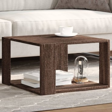 vidaXL Τραπεζάκι Σαλονιού Καφέ Δρυς 51,5x51,5x30cm Επεξ. Ξύλο 1 τεμ.