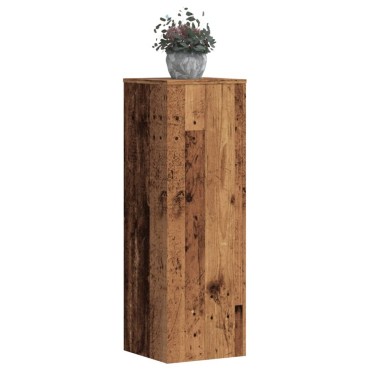 vidaXL Βάσεις Φυτών 2 τεμ. Όψη Παλαιού Ξύλου 33x33x100 εκ. Επεξ. Ξύλο