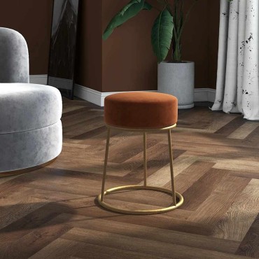 vidaXL Στρογγυλό Σκαμπό Hocker Καφέ Βελούδινο 30x38cm