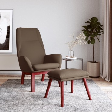 vidaXL Πολυθρόνα Relax Taupe Υφασμάτινη με Υποπόδιο 70x77x94cm 1 τεμ.
