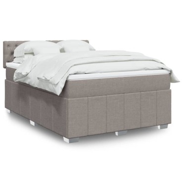 vidaXL Κρεβάτι Boxspring με Στρώμα Taupe 160x200 εκ. Υφασμάτινο