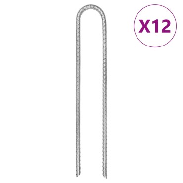 vidaXL Πασσαλάκια Σκηνής Σχήμα U 12 τεμ. 30 εκ. Ø7 χιλ. Γαλβαν. Ατσάλι