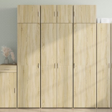 vidaXL Ραφιέρα με Ντουλάπια Sonoma Δρυς 70x42,5x225cm Επεξ. Ξύλο 1 τεμ.