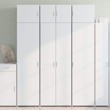 vidaXL Ραφιέρα με Ντουλάπια Λευκή 70x42,5x225cm Επεξεργασμένο Ξύλο 1 τεμ.